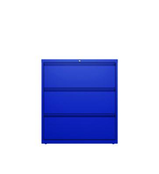 Lateral File, 3 Letter/Legal/A4 -Size File Drawers, Classic Blue, 36" x 18.63" x 40.25"