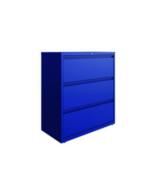 Lateral File, 3 Letter/Legal/A4 -Size File Drawers, Classic Blue, 36" x 18.63" x 40.25"