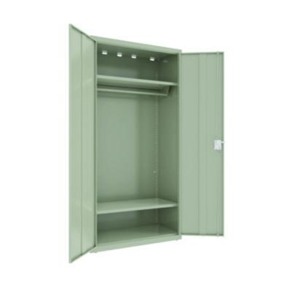 Wardrobe Combo Cabinet, (1) Full-Width Garment Rod, (2) Adjustable Shelves, 36" x 18" x 80.5", Light Gray