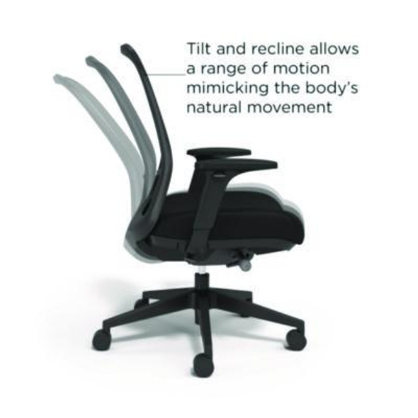 Alera Kempton Ergonomic Fabric Mesh Swivel Task Chair, Supports Up To 275Lb, 18.31 To 22.17 Seat Height, Black Seat/Back/Base