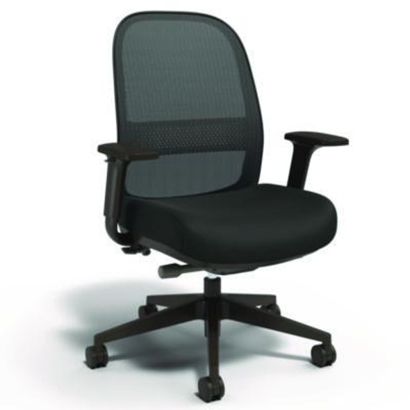 Alera Kempton Ergonomic Fabric Mesh Swivel Task Chair, Supports Up To 275Lb, 18.31 To 22.17 Seat Height, Black Seat/Back/Base