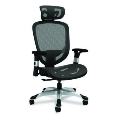 Alera Minerva Ergonomic Mesh Swivel Task Chair, Support Up To 275Lb, 17.24 To 20.98 Seat Height, Black Seat/Back, Silver Base