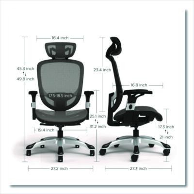 Alera Minerva Ergonomic Mesh Swivel Task Chair, Supports Up To 275Lb, 17.24 To 20.98 Seat Height, Gray Seat/Back, Silver Base