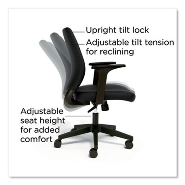 Alera Wessex Ergonomic Fabric Task Chair, Supports Up To 275 Lb, 17.13 To 20.83 Seat Height, Black Seat/Back, Black Base