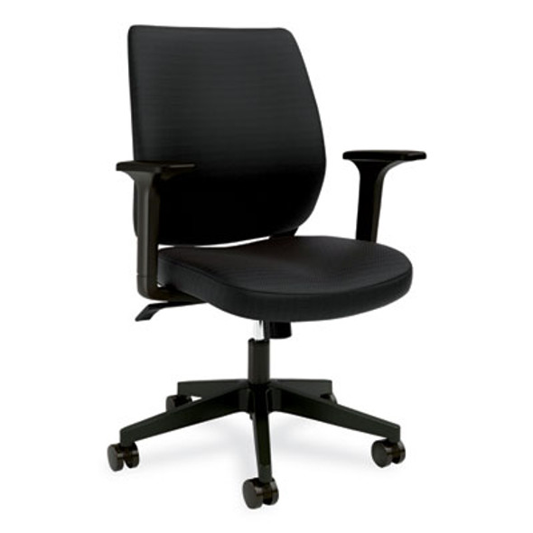 Alera Wessex Ergonomic Fabric Task Chair, Supports Up To 275 Lb, 17.13 To 20.83 Seat Height, Black Seat/Back, Black Base