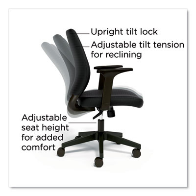 Alera Wessex Ergonomic Fabric Task Chair, Supports Up To 275 Lb, 17.13 To 20.83 Seat Height, Black Seat/Back, Black Base