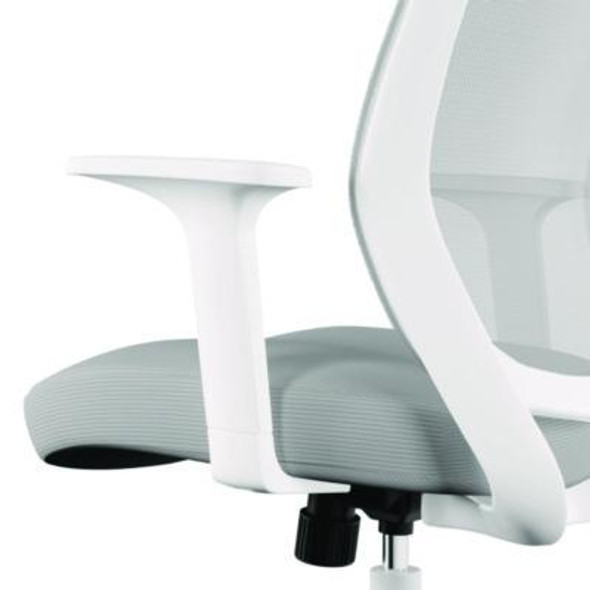 Alera Wessex Ergonomic Fabric Mesh Swivel Task Chair, Supports 275 Lb, 17.09 To 20.83 Seat Height, Gray Seat/Back, White Base