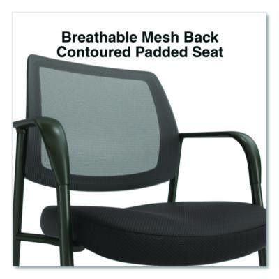 Alera Wessex Mesh Fabric Guest Chair, 24.41 x 23.62 x 35.04, Black Seat, Black Back, Black Base