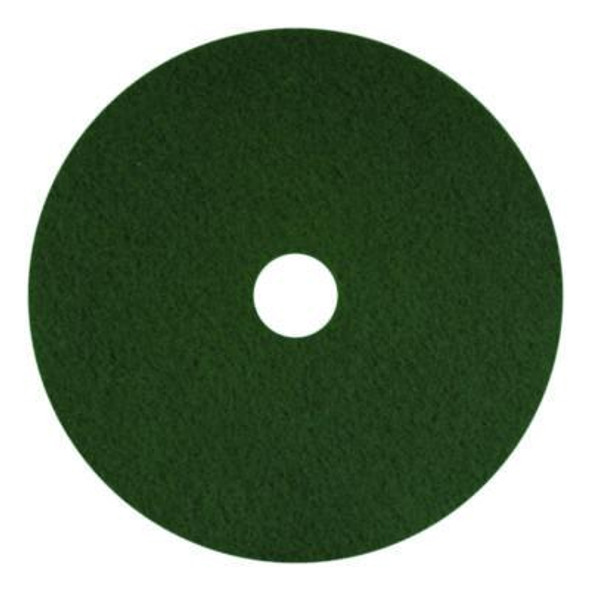 Scrubbing Pad, 16" Diameter, Green, 5/Carton
