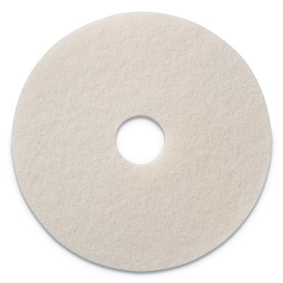 Polishing Pad, 13" Diameter, White, 5/Carton