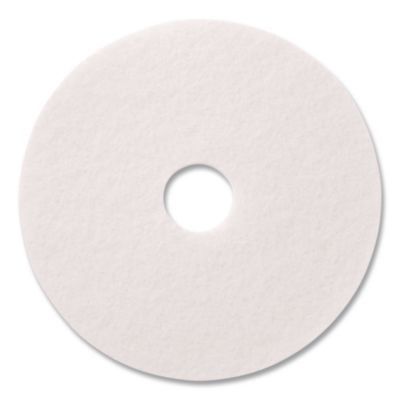 Polishing Pad, 20" Diameter, White, 5/Carton