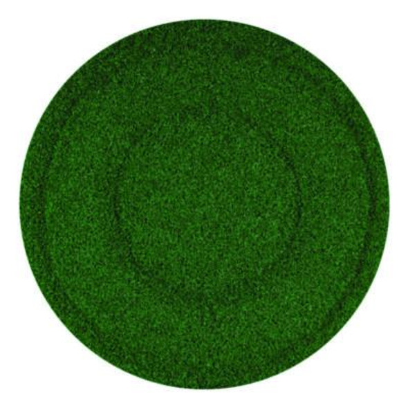 Turfscrub Brush Floor Pad, 20" Diameter, Green, 4/Carton