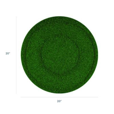 Turfscrub Brush Floor Pad, 20" Diameter, Green, 4/Carton