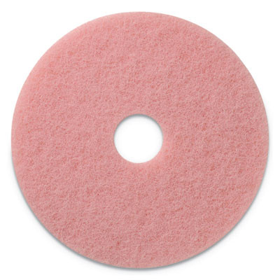 Remover Burnishing Pad, 27" Diameter, Pink, 2/Carton