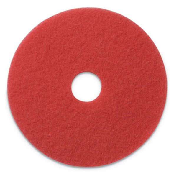 Buffing Pads, 17" Diameter, Red, 5/Carton