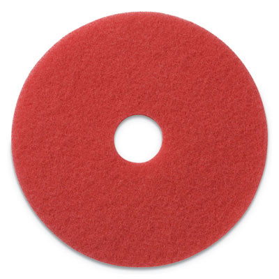 Buffing Pad, 17" Diameter, Red, 5/Carton