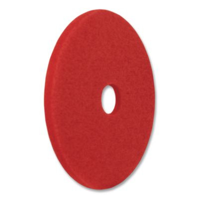 Buffing Pad, 19" Diameter, Red, 5/Carton