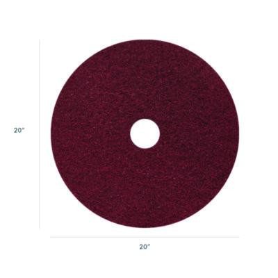 Black Diamond 400 Grit Heavy-Duty Cleaning Pad, 20" Diameter, Black/Red, 2/Carton