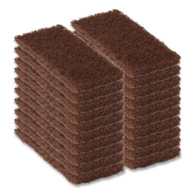 Octopus Heavy Duty Cleaning Pad, 5" x 9", Brown, 20/Carton