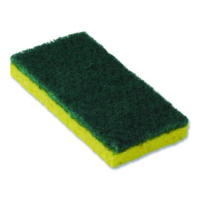 Resort Cut Scrub Sponge, Medium Duty, 6.25" x 3.18", Green/Yellow, 40/Carton