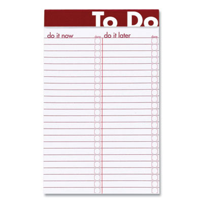 To Do Notepads, Randomly Assorted Headband Colors, List-Management Format, (50) White 5 x 8 Sheets