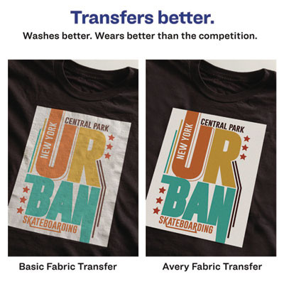 Fabric Transfers For Dark-Colored Fabrics, 8.5 x 11, White, 5/Pack