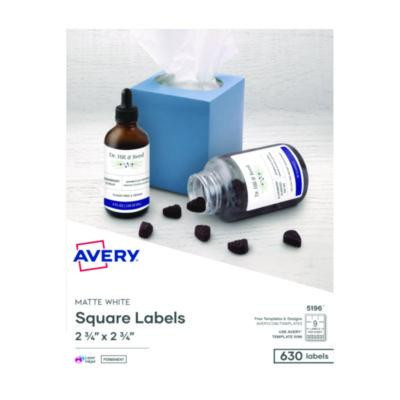 Laser/Inkjet Media Labels, Inkjet/Laser Printers, 2.75" x 2.75", Matte White, 9 Labels/Sheet, 70 Sheets/Box