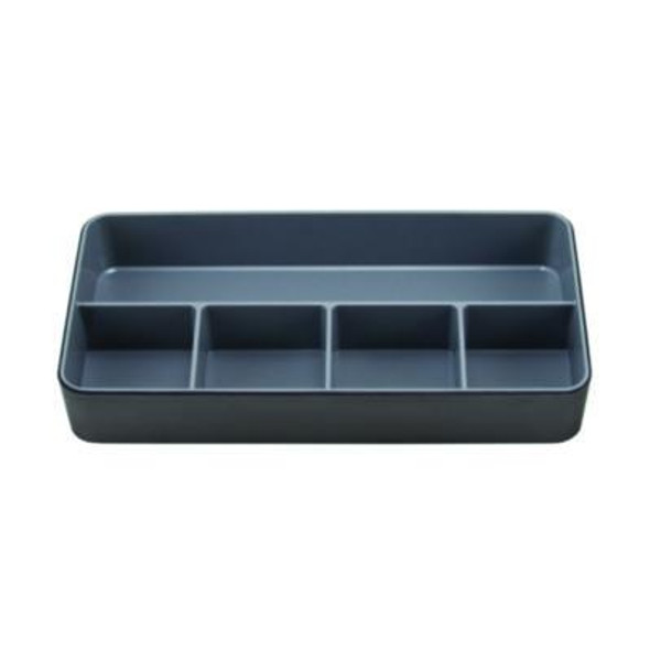 Fusion Five-Compartment Plastic Accessory Holder, Plastic, 12.25 x 6 x 2, Black/Gray