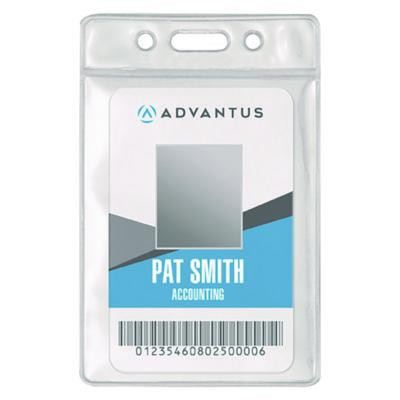 Id Badge Holder, Clear, Vertical Orientation, 2.38 x 3.5 Insert, 50/Pack