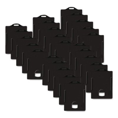 Sicurix Badge/Card Holder, 4 X 2 9/10, Black, 25/Pack