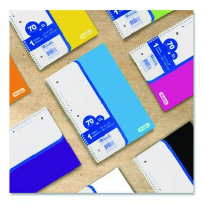 Spiral Notebooks, 1-Subject, Wide/Legal Rule, Randomly Assorted Cover Color, (70) 10.5 x 8 Sheets