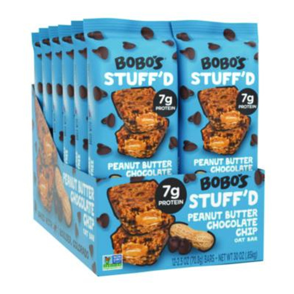 Stuff'D Peanut Butter And Chocolate Chip Oat Bar, 2.5 Oz Bar, 12/Box