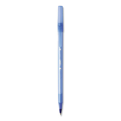 Prevaguard Round Stic Ballpoint Pen, Stick, Medium 1 Mm, Blue Ink, Translucent Blue Barrel, 60/Pack