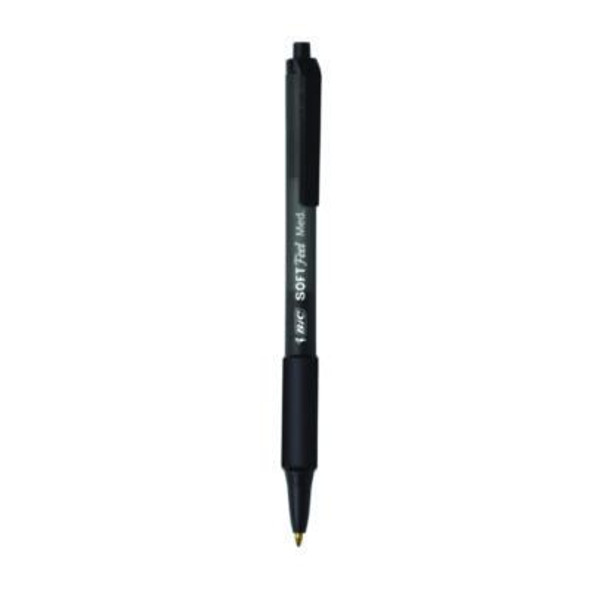 Soft Feel Ballpoint Pen Value Pack, Retractable, Medium 1 Mm, Black Ink, Black Barrel, 36/Pack