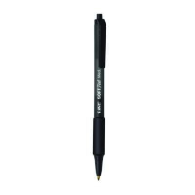 Soft Feel Ballpoint Pen Value Pack, Retractable, Medium 1 Mm, Black Ink, Black Barrel, 36/Pack