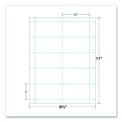 Printable Microperforated Business Cards, Copier/Inkjet/Laser/Offset, 2 x 3.5, White, 10/Sheet, 100 Sheets/Pack