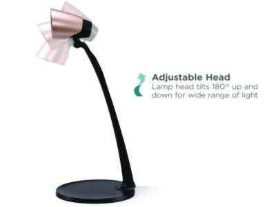 Modern Led Desk Lamp, Black/Rose Gold