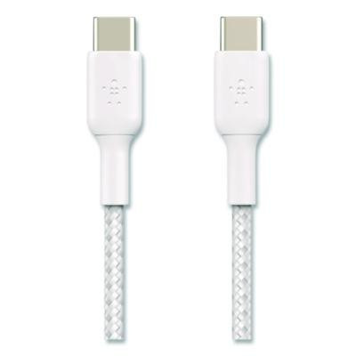 Boost Charge Braided Usb-C To Usb-C Cable, 3.3 Ft, White