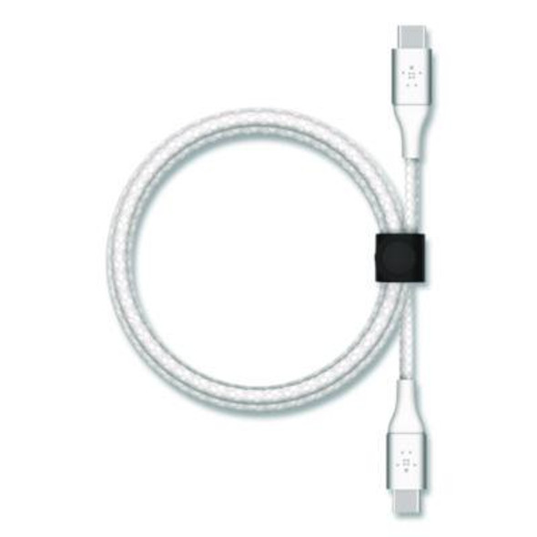 Boost Charge Braided Usb-C To Usb-C Cable, 6.6 Ft, White