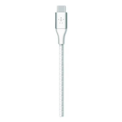 Boost Charge Braided Usb-C To Usb-C Cable, 6.6 Ft, White