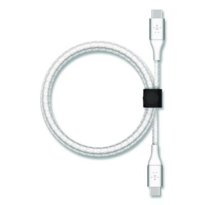 Boost Charge Braided Usb-C To Usb-C Cable, 6.6 Ft, White