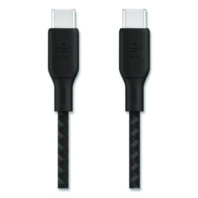 Boost Charge Braided Usb-C To Usb-C Cable, 100 W Power Delivery, 6.6 Ft, Black