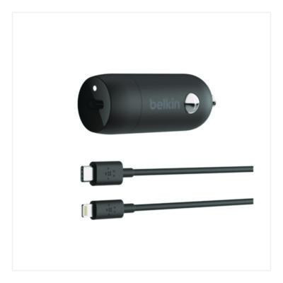 Boost Charge Usb-Pd Car Charger + Lightning To Usb-C Cable, 20 W, Usb-C, Black