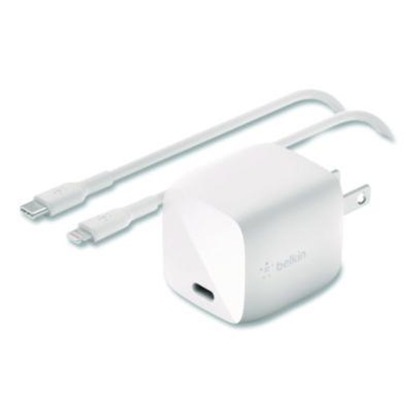 Boost Charge Usb-C Pd 3.0 Pps Wall Charger + Usb-C To Lightning Cable, White