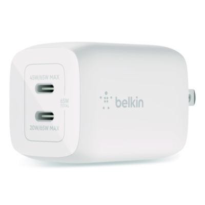 Boost Charge Pro Dual Usb-C Gan Wall Charger With Pps, White