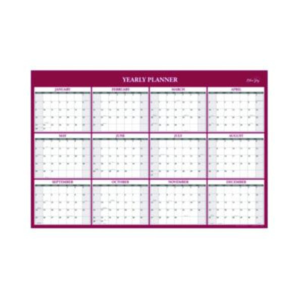 Classic Red Laminated Erasable Wall Calendar, 36 x 24, White/Red/Gray Sheets, 12-Month (Jan To Dec): 2026
