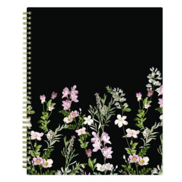 Nevaeh Weekly/Monthly Planner, Floral Artwork, 11 x 8.5, Black/Multicolor Cover, 12-Month (Jan To Dec): 2026
