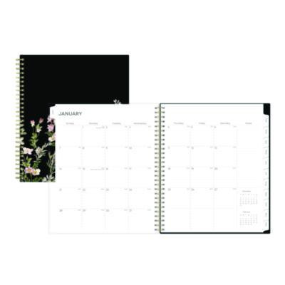 Nevaeh Monthly Planner, Floral Artwork, 10 x 8, Black/Multicolor Cover, 12-Month (Jan To Dec): 2026