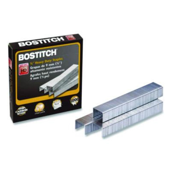Heavy-Duty Premium Staples, 0.38" Leg, 0.5" Crown, Carbon Steel, 1,000/Box