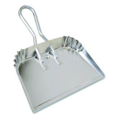 Bulldozer Dust Pan, 17" w, Aluminum Handle, Silver